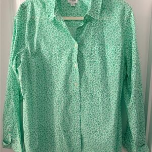 J. Crew Mint Green Floral Print Shirt